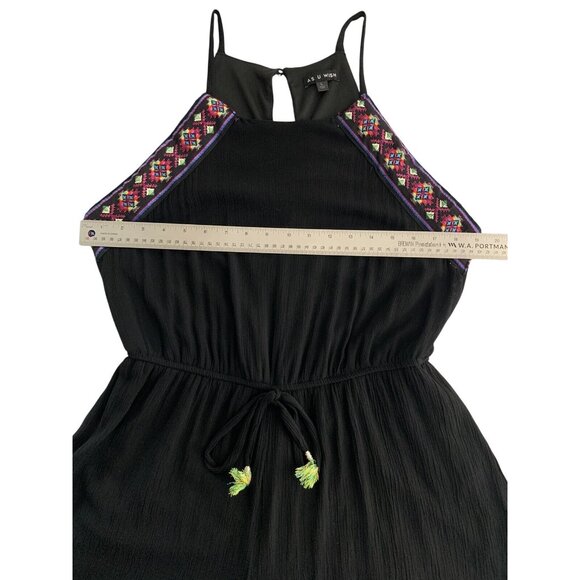As U Wish Womens Summer Sleeveless Black Romper Jumper Spaghetti Straps Large - Picture 6 of 10